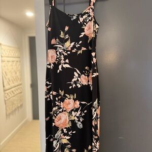 Floral Black Dress